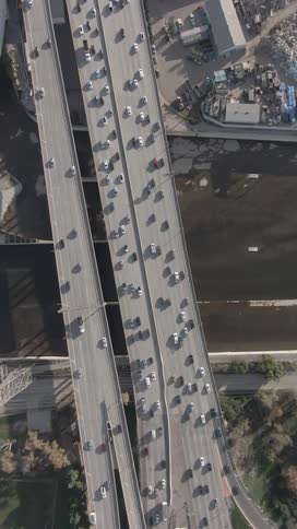 Viaducts in a city with heavy vehicle traffic