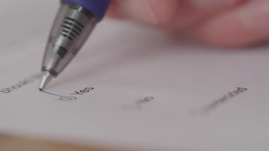 Person selects yes when filling out a physical form