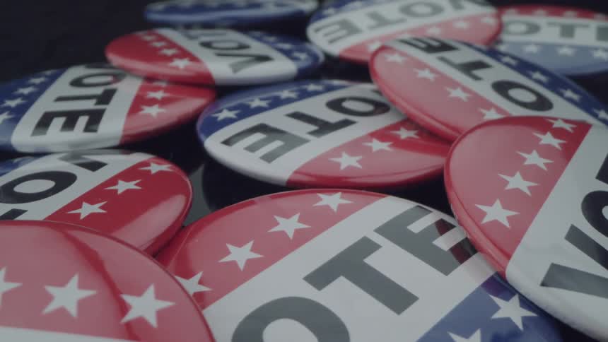 Close up of several scattered buttons