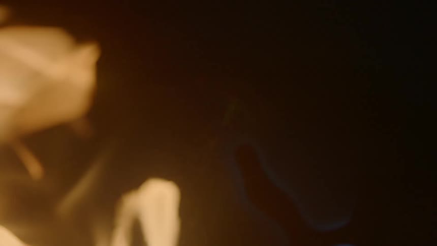 Flames are burning and moving