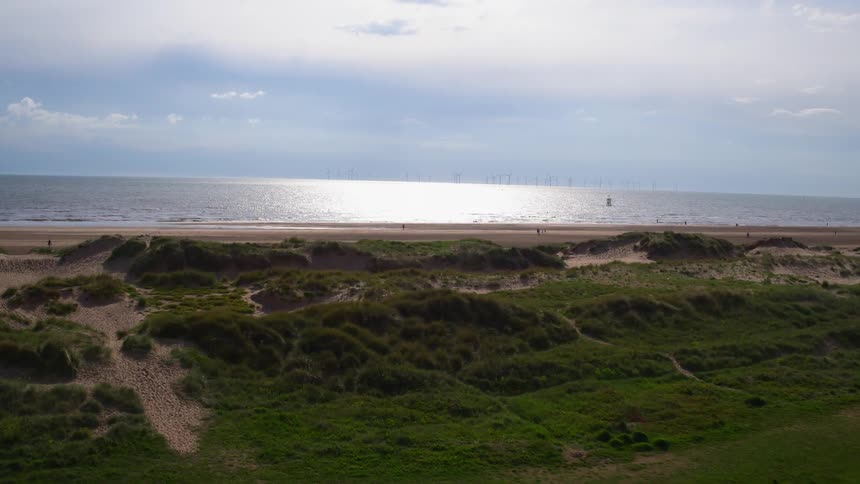 Small hills lead to the beach