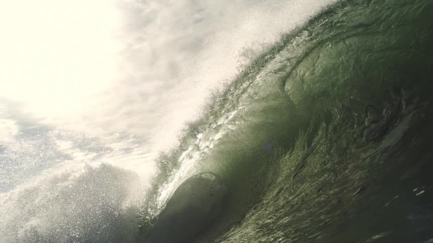 Wave crashing in slow motion in the ocean