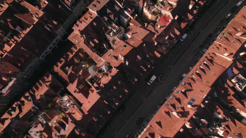 Aerial view of a classic suburb seen during the day