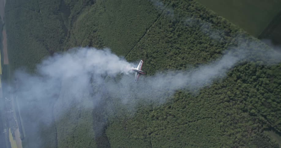A biplane high in the sky