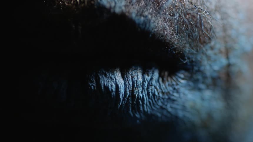 Close up of a person's wrinkled lips