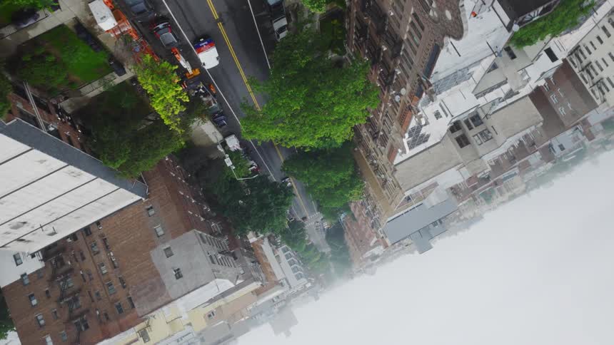 Aerial panorama of streets in an urban city
