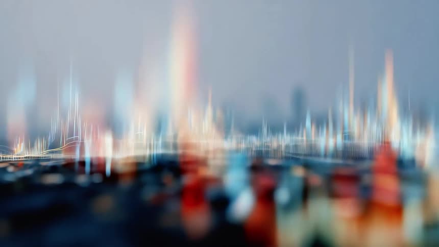 Abstract green and red colored candlestick chart