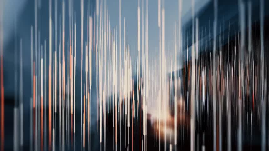 Layers of line graphs move in the animation