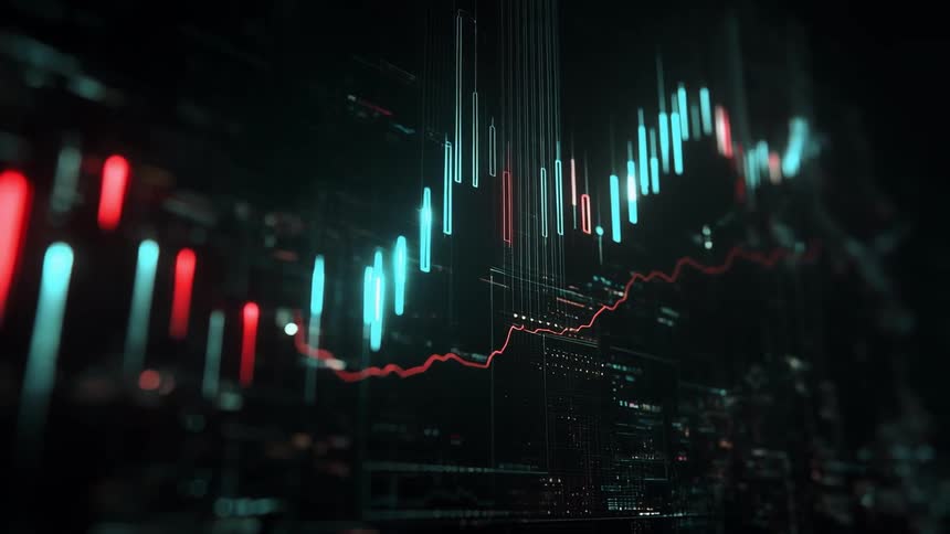 Bullish financial market candle chart