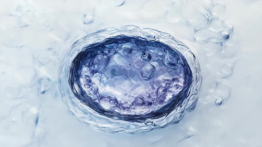 Abstract and gelatinous matter in transparent and violet colors