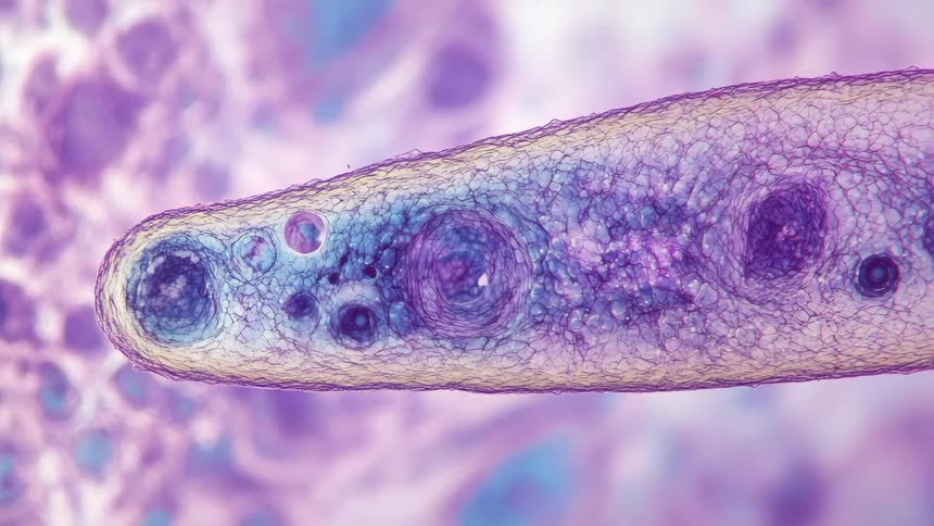 A blue and purple oval