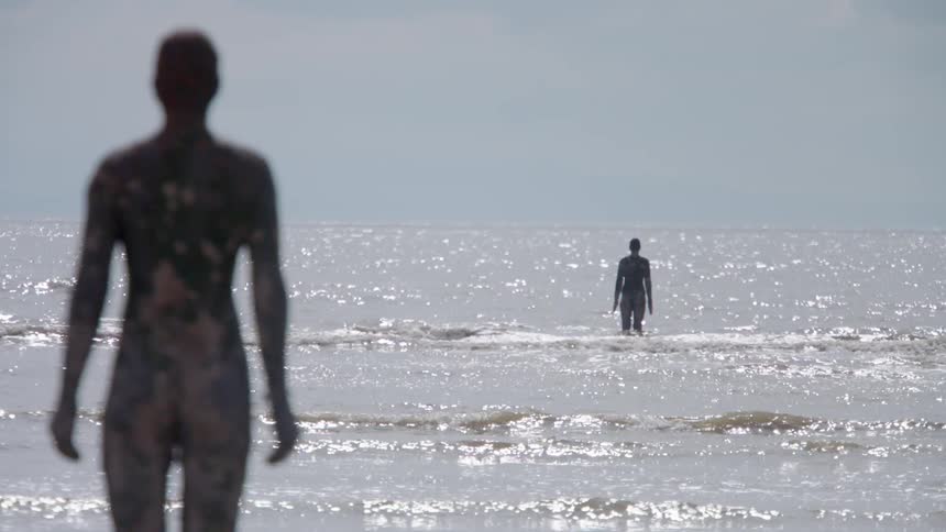 Statue in a body of water