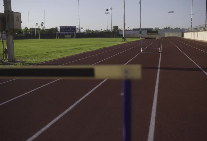A shot of a track and field