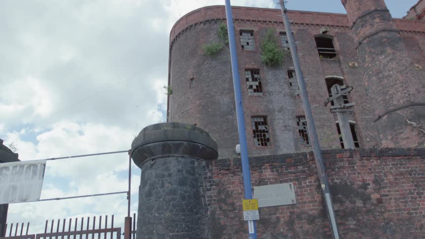 Plants grow out of abandoned buildings