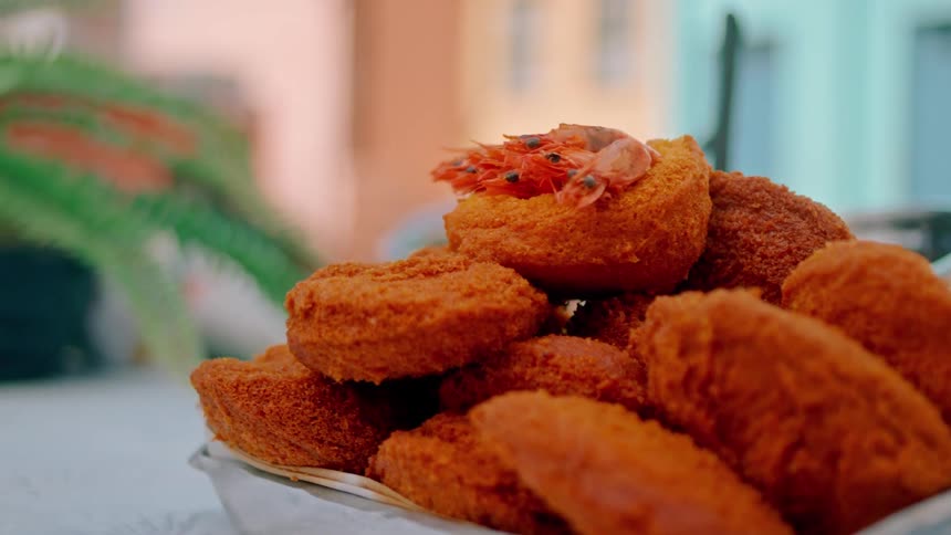 A plate of food sitting outside