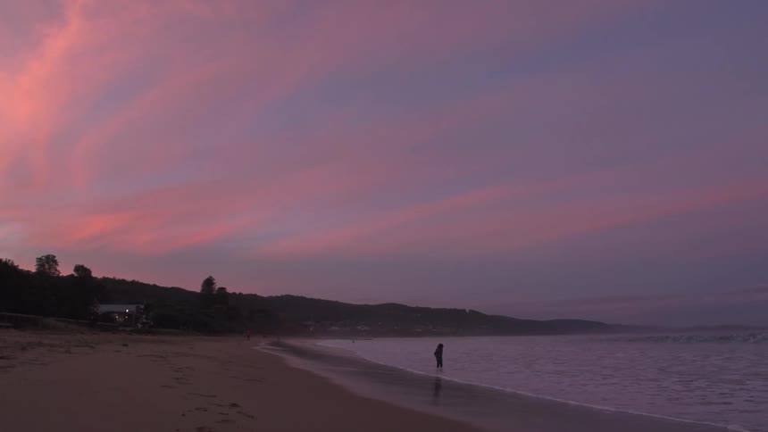 A pink overcast at dusk