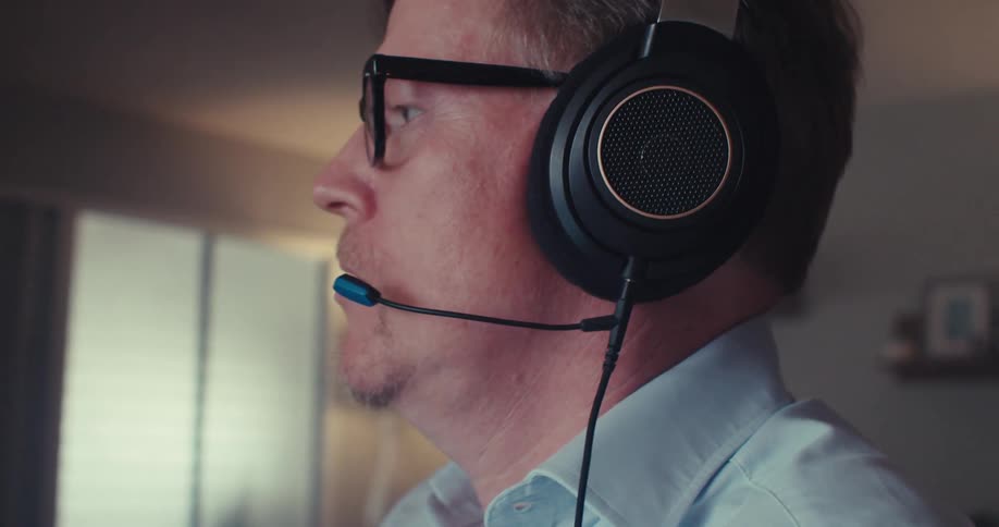 A man on a business call