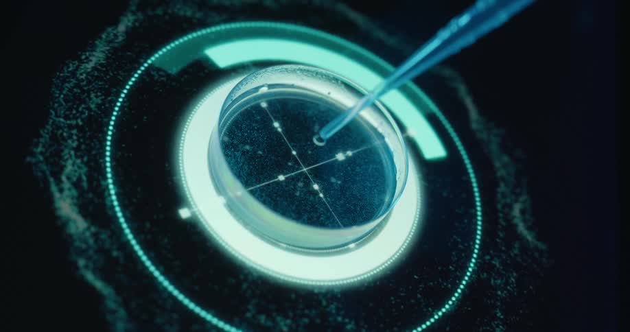 Water is dropped onto a petri dish on a lighted surface