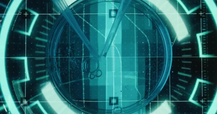 Liquid is injected into the petri dish