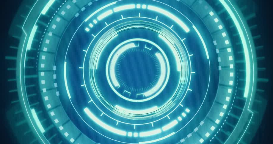 A pipette hovers over a petri dish object centered within glowing blue concentric rings in a lab environment