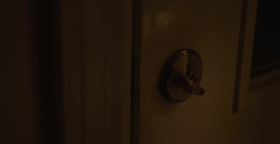 A person locks the door
