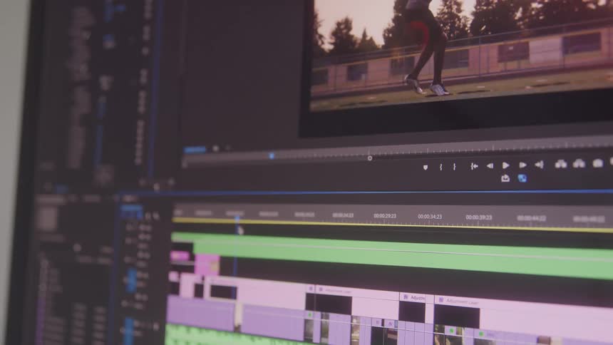 Screen displaying a video editing program