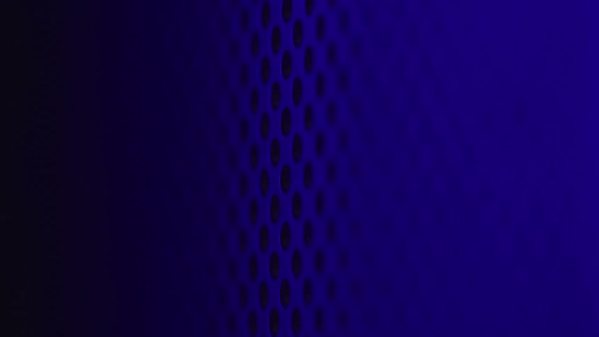 Purple electric light on a metal panel