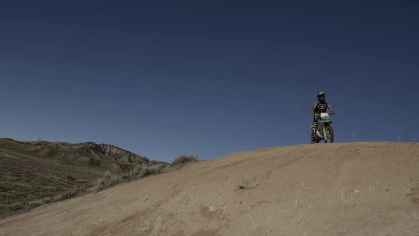 A person riding a dirt bike