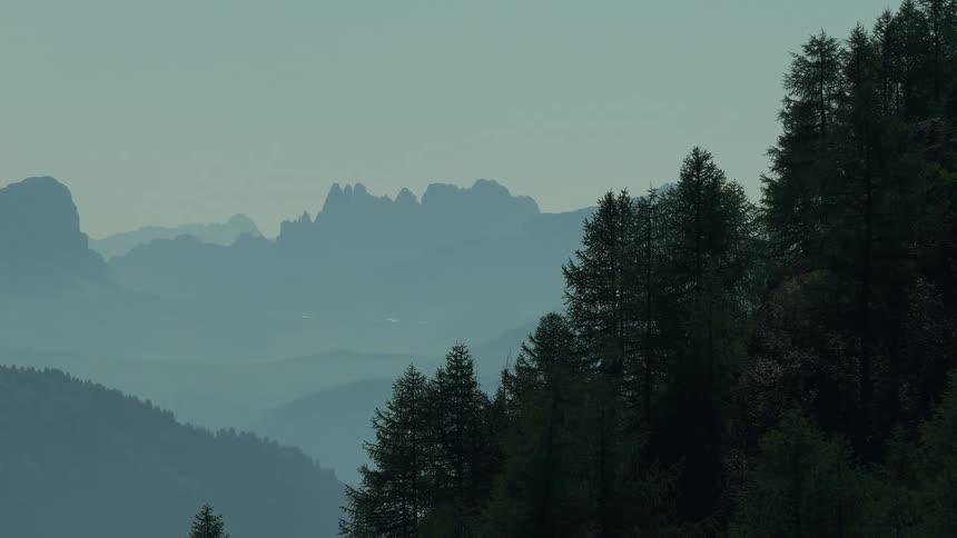 Drone Clip on a Long Lens Revealing the Beautiful Dolomites Mountain Range