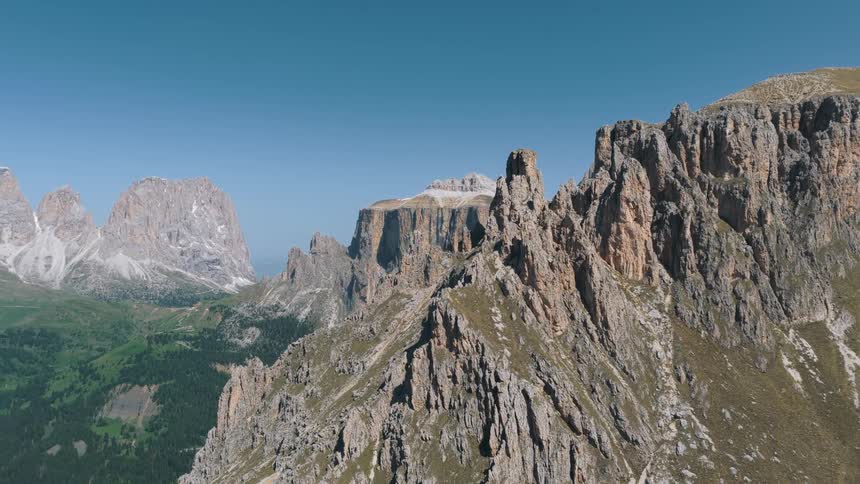 Aerial of a mountain range during daytime