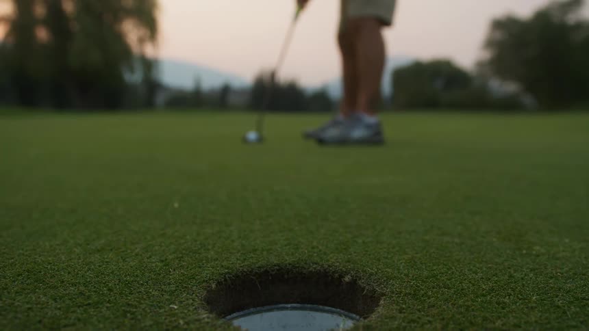 Person on a grass field playing golf