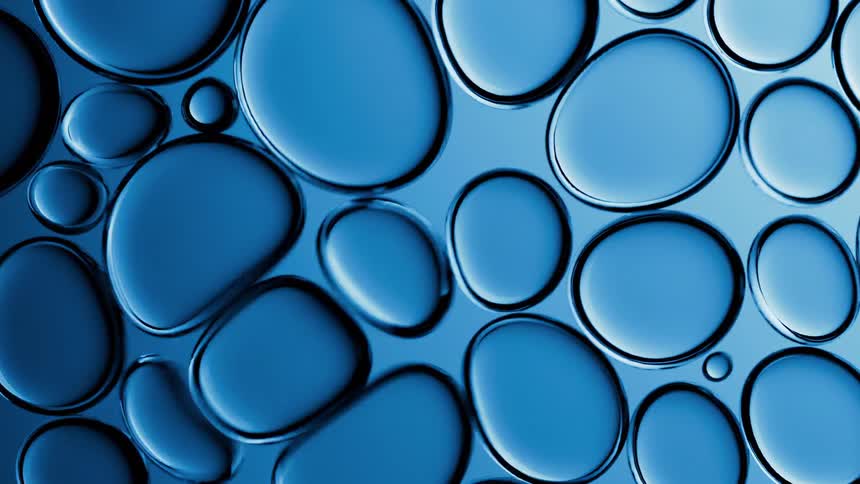 A delicate beauty shot of micro bubbles forming and gently pressing together to stay in balance
