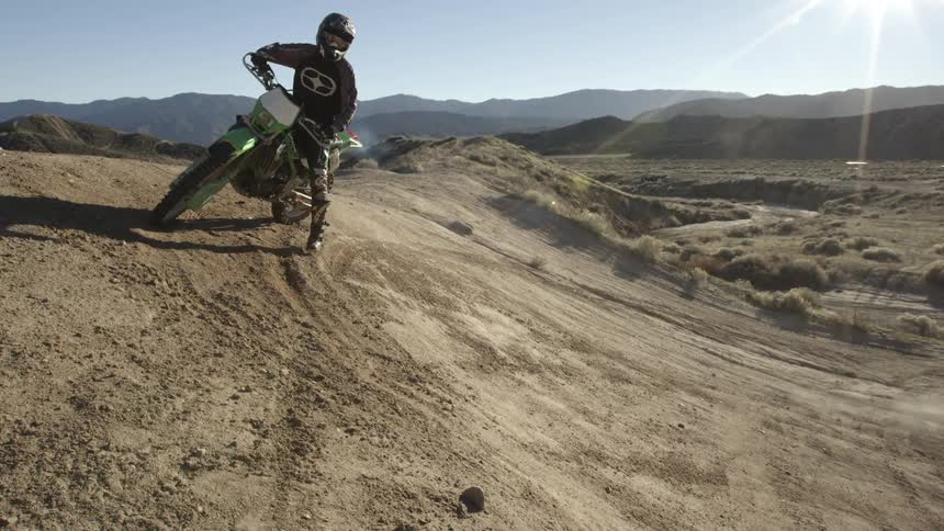 A person riding a dirt bike