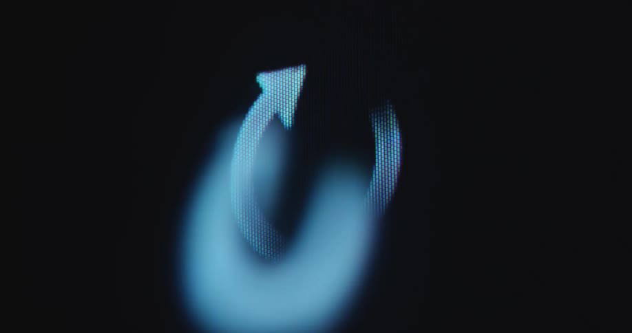 Pc or computer screen showing a white spinning arrow as a loading sign as the days hours minutes and seconds pass and waiting time goes by with hardly any progress due to slow and outdated old software with bad user experience