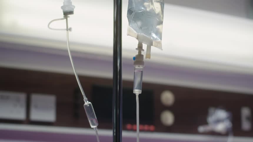 Medical equipment on a stick with iv