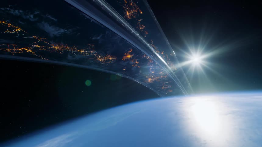 Rings around planet earth seen from space