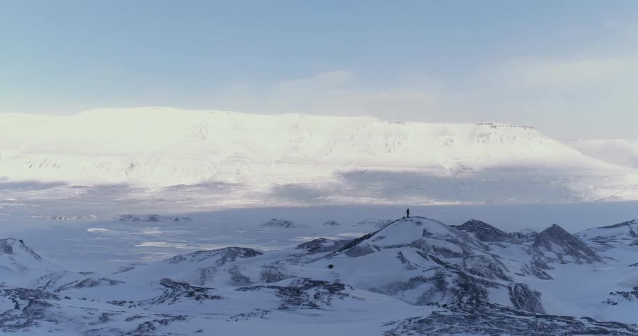 View of a snowy landscape on a sunny day