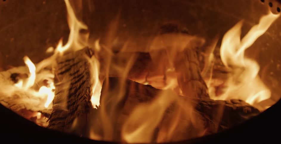 Firewood catching fire inside a metal chest