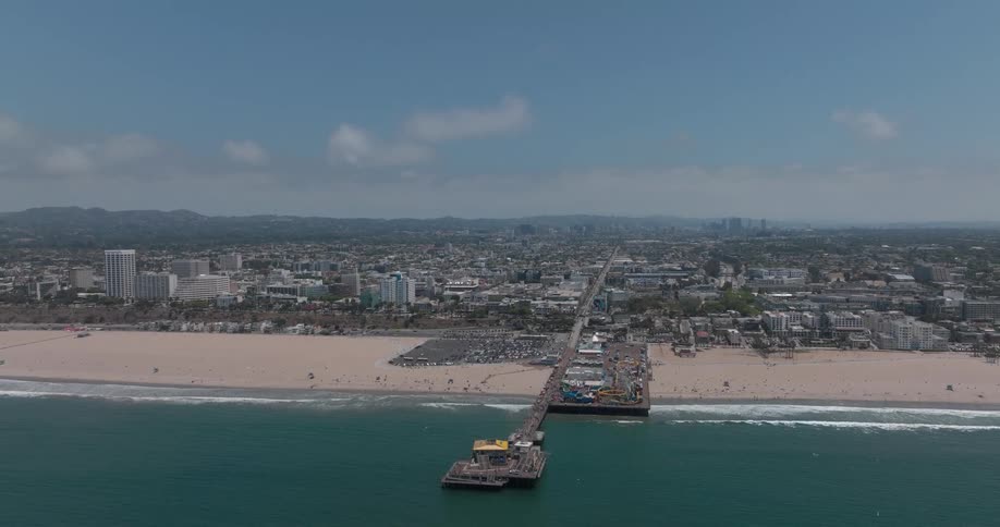 Aerial view of a city on the beach