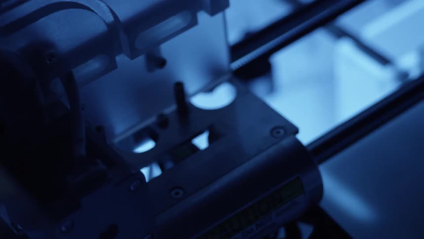 The machine parts are moving