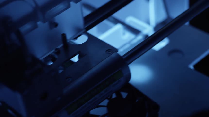 Machine in operation in an indoor space
