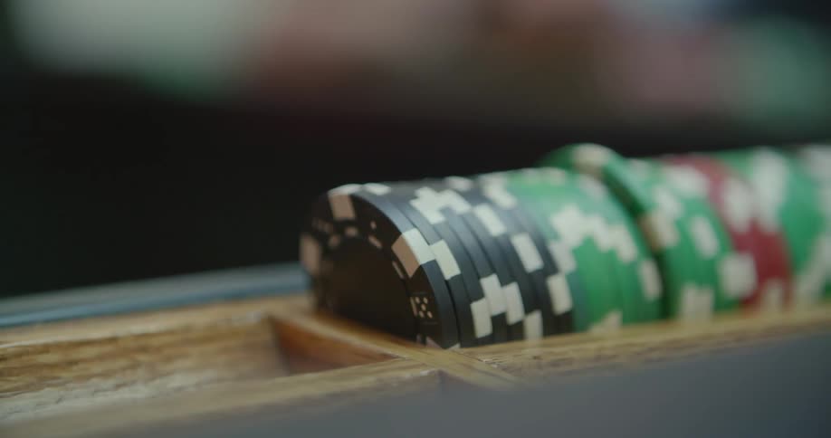 Poker chips on a table