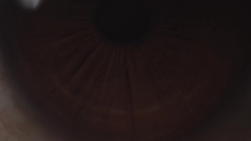 Extreme close up of a persons brown coloured eyeball