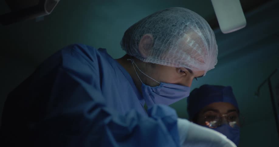Medical team concentrated on a surgical procedure