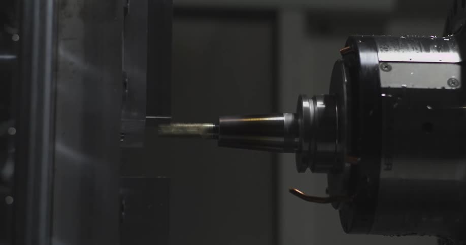 The machine is cutting the metal