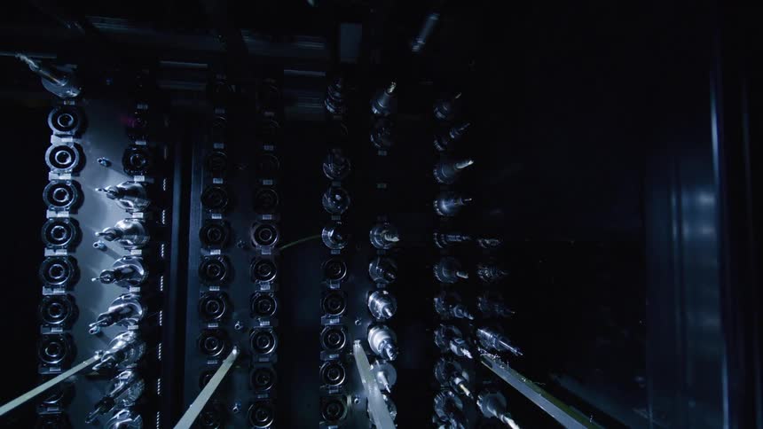The machine is moving in the dark area