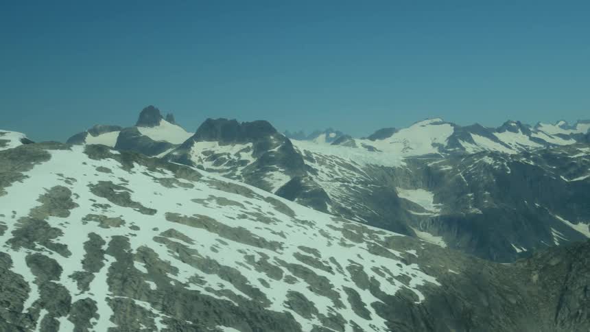 Snow and ice are covering the mountains in winter