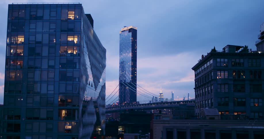 Landscape of a metropolis at dusk