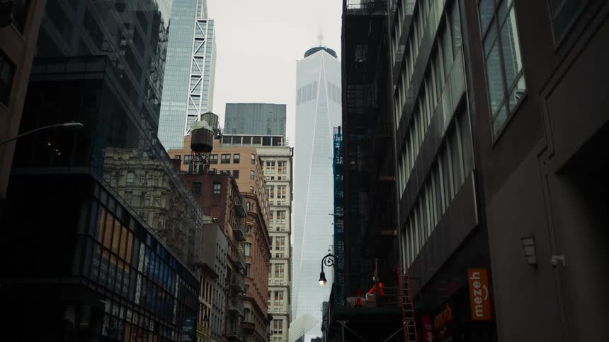 Urban view of a metropolis with modern buildings on a cloudy day
