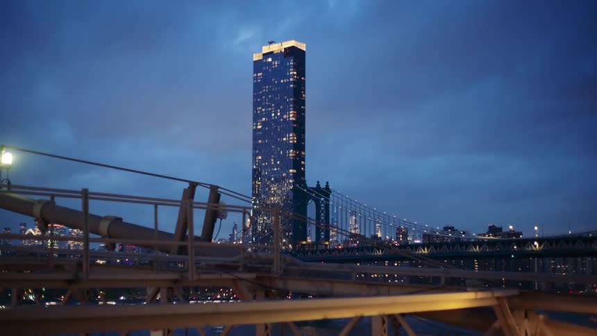 Landscape of a seaside metropolis at night